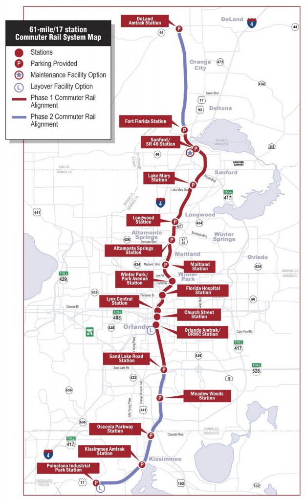Sun Rail Train Stops Orlando