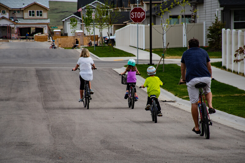 Family Bicycle Ride through the neighborhood